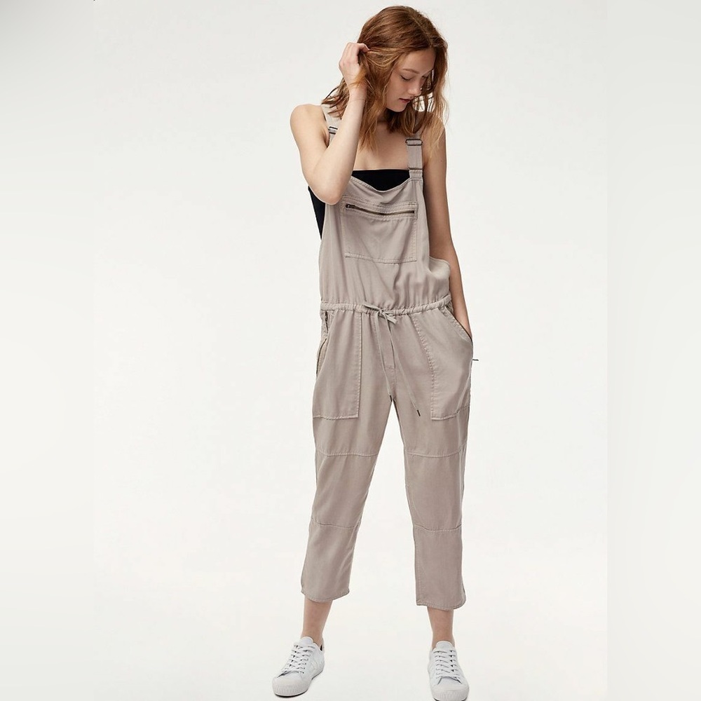 Aritzia Wilfred Free Valletta Grey Beige Overalls